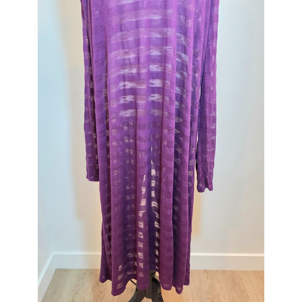 Plus Size Long Sleeve Cardigan Duster Open Front Lightweight Purple 4X Sheer - Picture 5 of 8